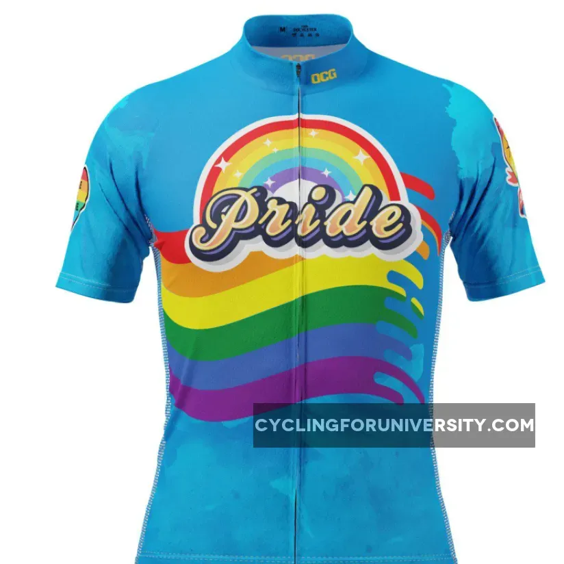 Men's LGBT Pride Rainbow Flag Short Sleeve Cycling Jersey / Pride Short