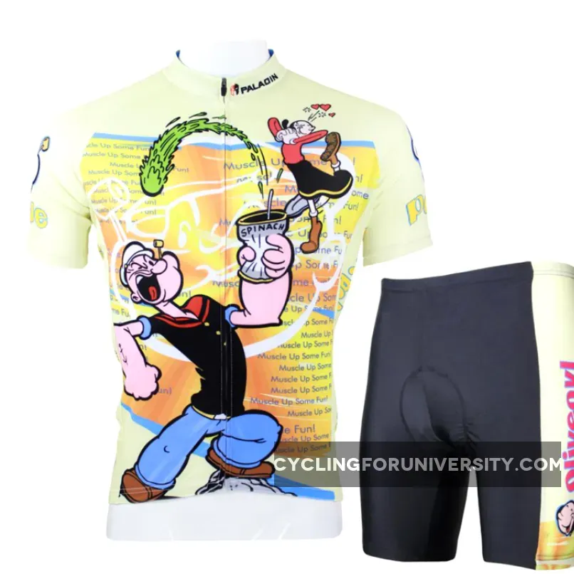 Popeye Spinach Men's Bicycling Long/Short-sleeve Jersey/Suit Summer