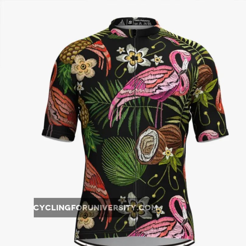 Men'S Tropical & Floral Print Hawaiian Jersey - Embroidery