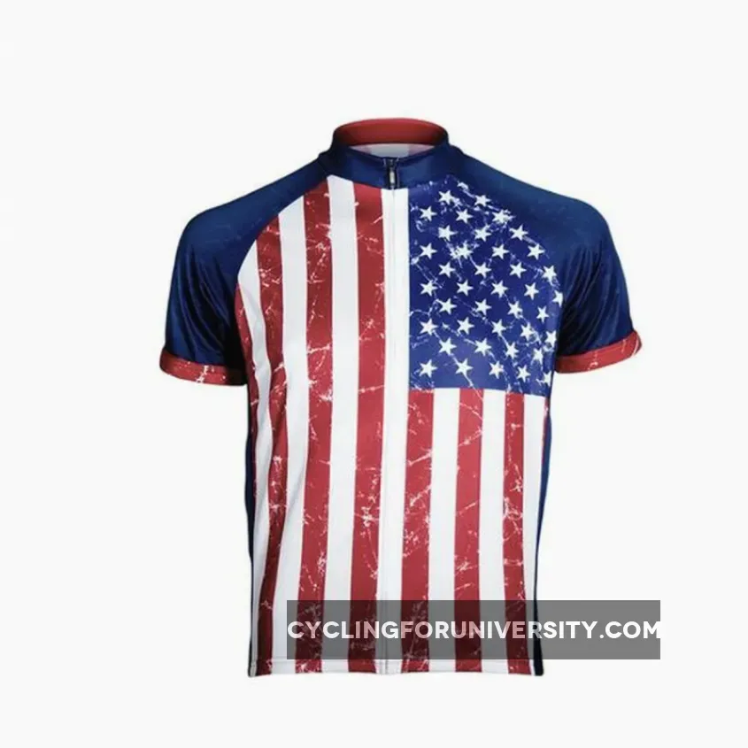 Primal Wear Stars & Stripes Men' Full Zip Sport Sleeve Cycling Jersey, Stars And Stripes Cycling Jersey STARJ20M_M
