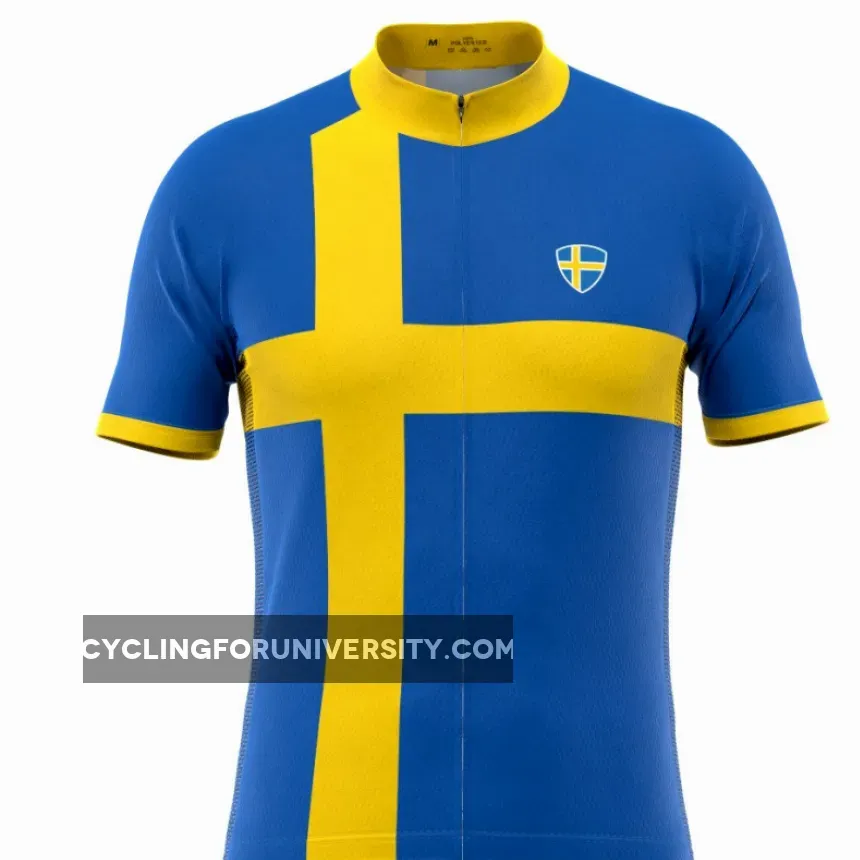 Men's Sweden Swedish Flag National Cycling Jersey, Sweden Jersey