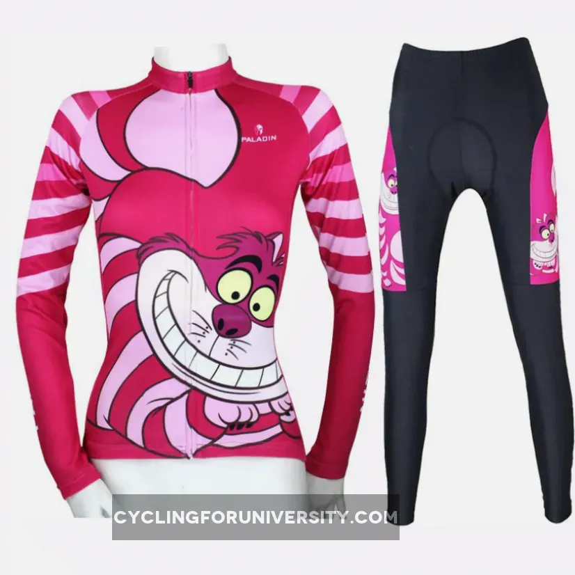 Ilpaladino Big Mouth Cat Grinning Women's Long/Short-sleeve Cycling Jersey/Suit Summer Spring Autumn Pro Cycle Clothing Racing Apparel Outdoor Sports Leisure Biking shirt Cartoon World Sport Kit No.100