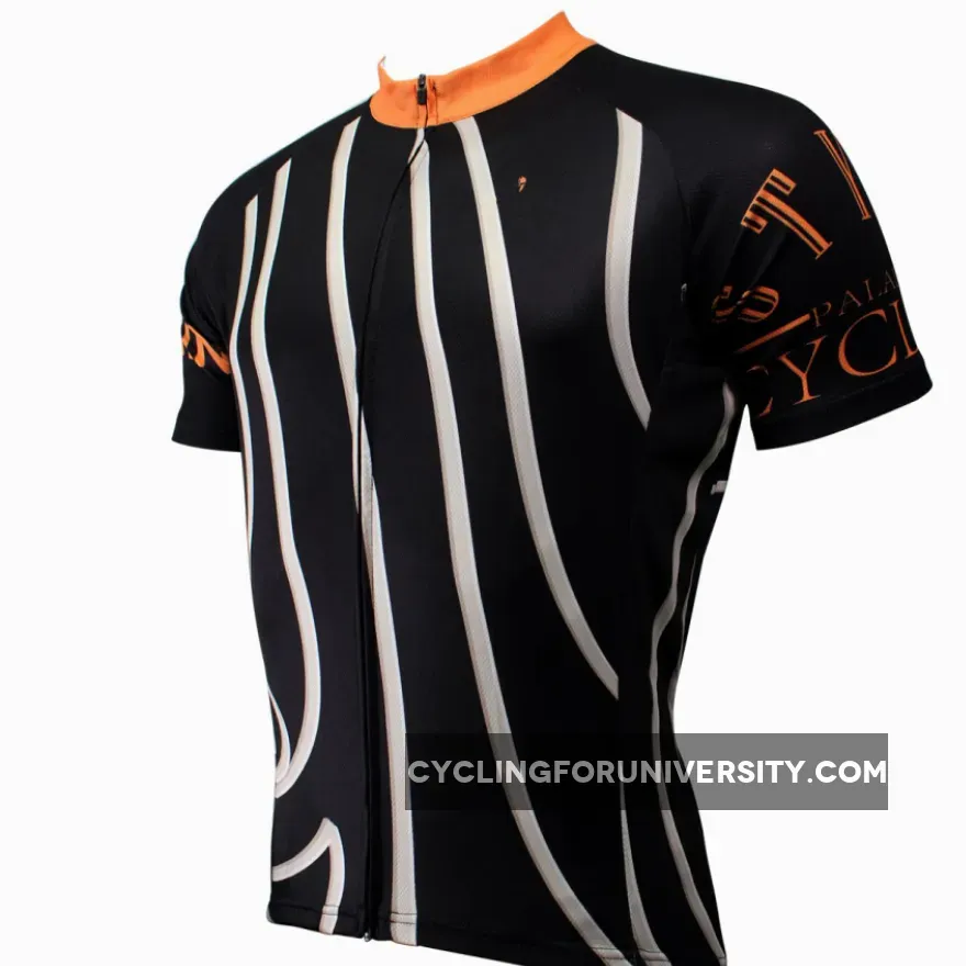 ILPALADINO Men's MTB Mountain Biking Clothes Black Road Bike Shirt Breathable Cycling Shirt for Hot Weather Quick Dry NO.504