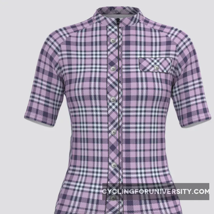 Plaid Checkered Shirt V19 Women's Cycling Jersey For Sale