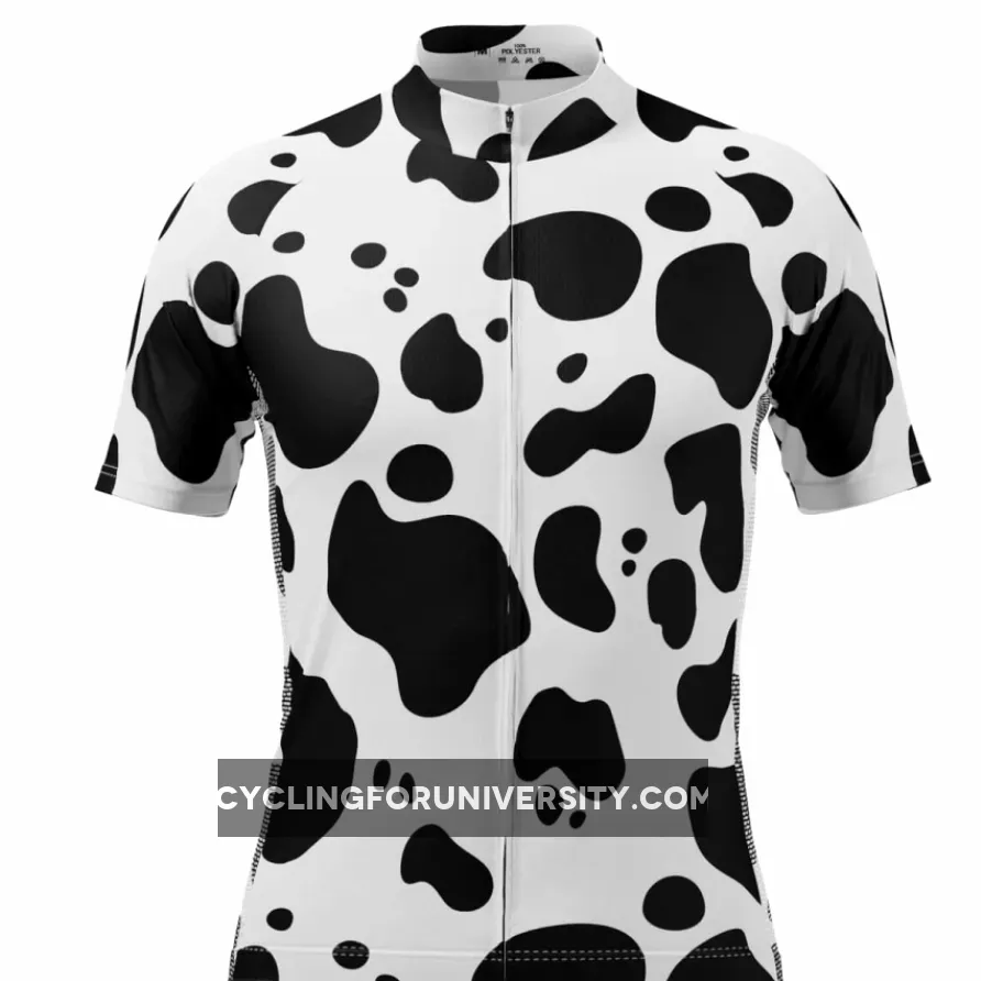 Men's Jersey Cow Short Sleeve Cycling Jersey, Mens Cow Print