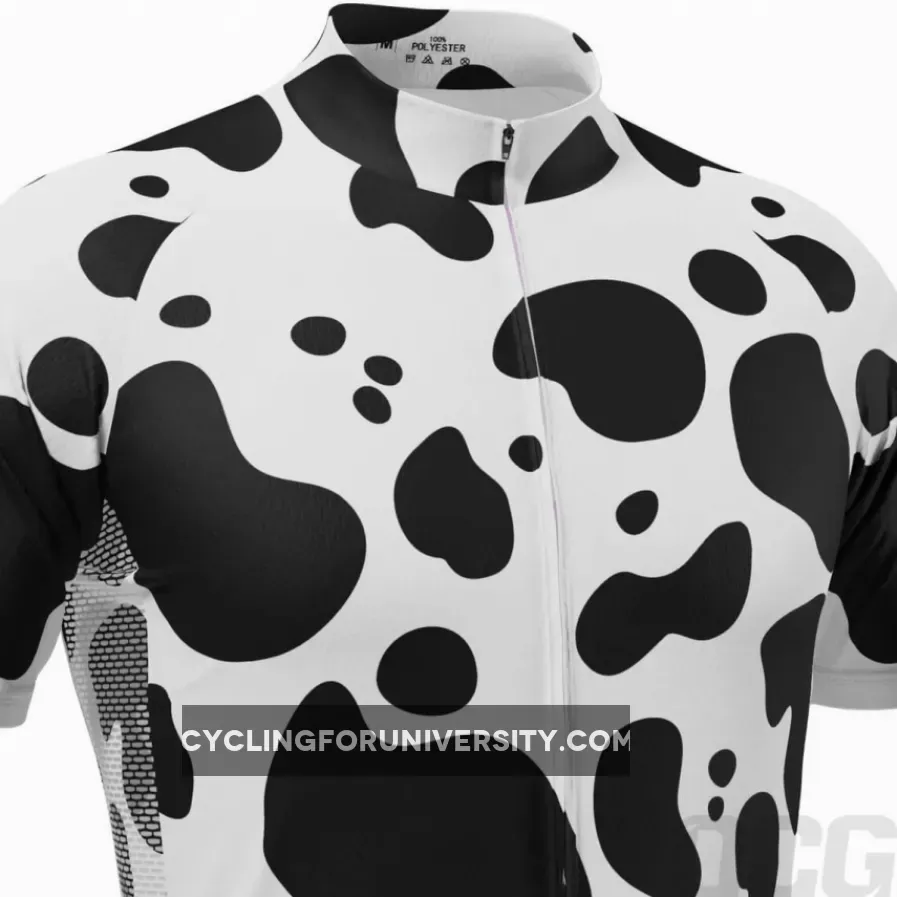Men's Jersey Cow Short Sleeve Cycling Jersey, Mens Cow Print