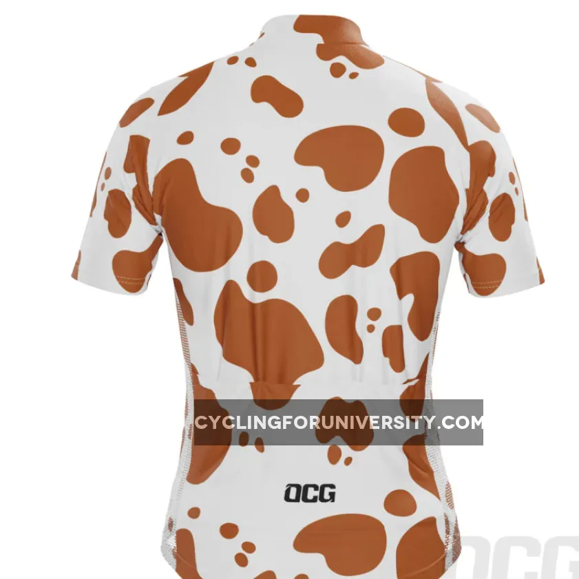 Men's Jersey Cow Short Sleeve Cycling Jersey, Mens Cow Print