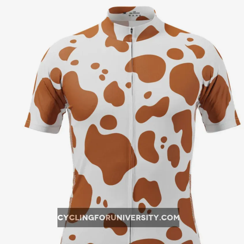 Men's Jersey Cow Short Sleeve Cycling Jersey, Mens Cow Print