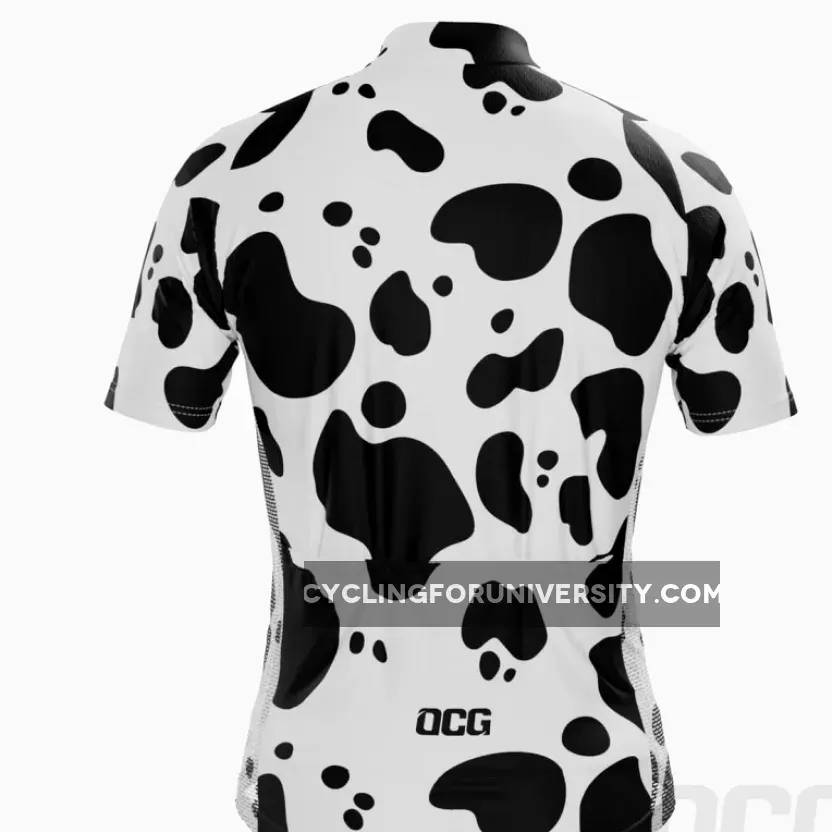 Men's Jersey Cow Short Sleeve Cycling Jersey, Mens Cow Print
