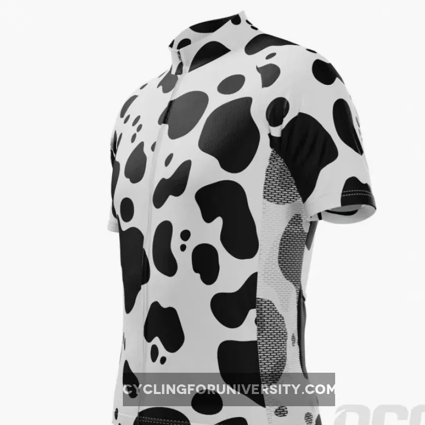Men's Jersey Cow Short Sleeve Cycling Jersey, Mens Cow Print