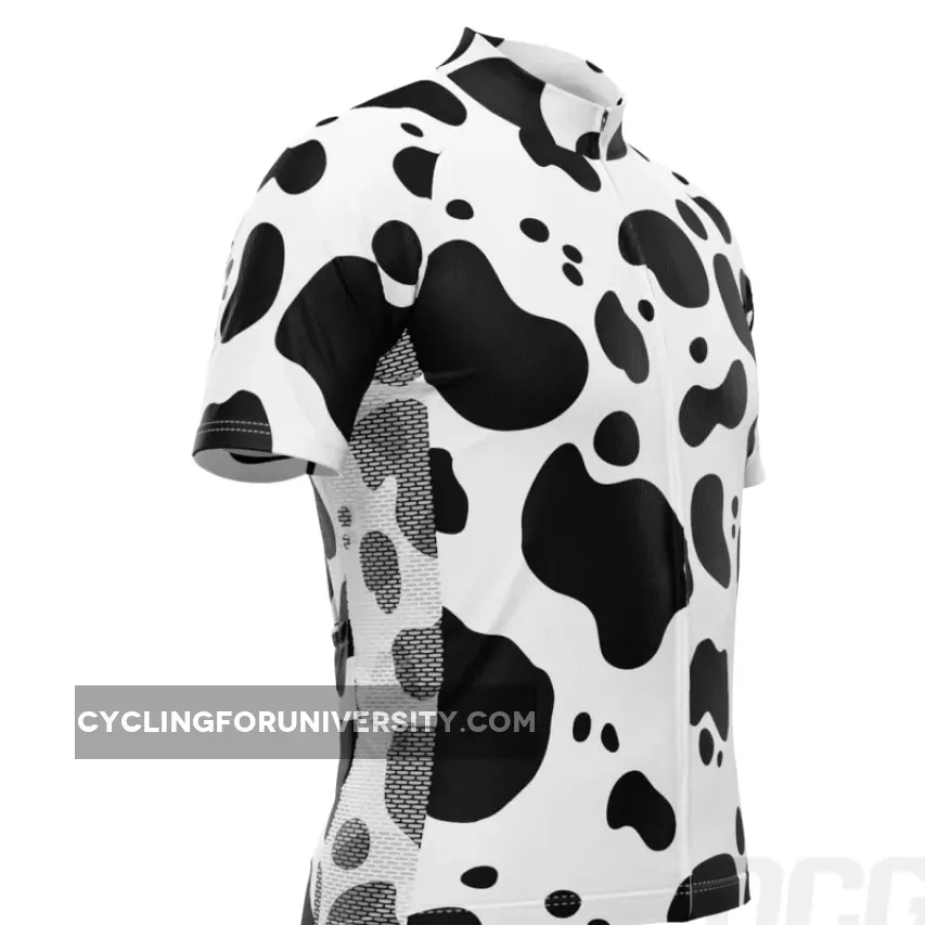 Men's Jersey Cow Short Sleeve Cycling Jersey, Mens Cow Print