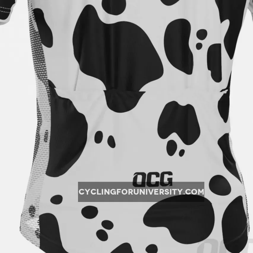 Men's Jersey Cow Short Sleeve Cycling Jersey, Mens Cow Print