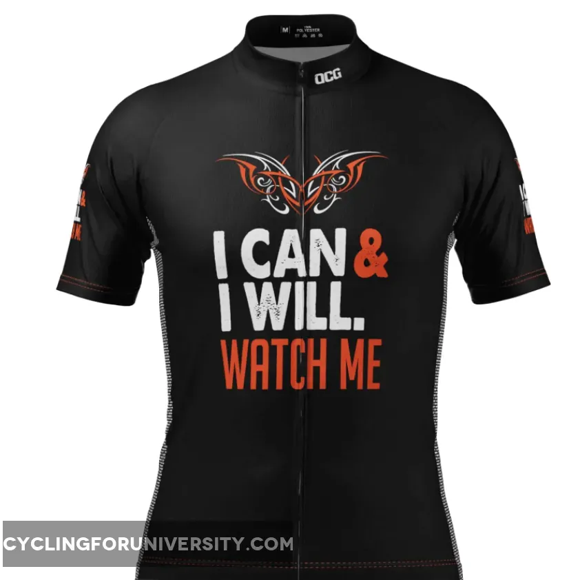 Men's I Can I Will Watch Me Short Sleeve Cycling Jersey