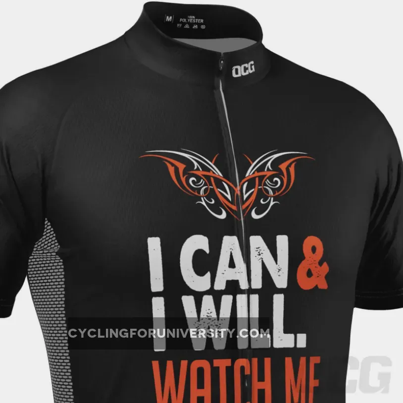 Men's I Can I Will Watch Me Short Sleeve Cycling Jersey
