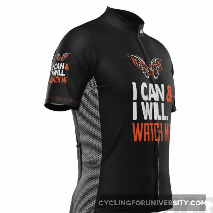 Men's I Can I Will Watch Me Short Sleeve Cycling Jersey
