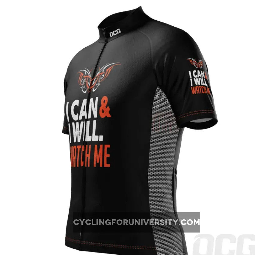 Men's I Can I Will Watch Me Short Sleeve Cycling Jersey