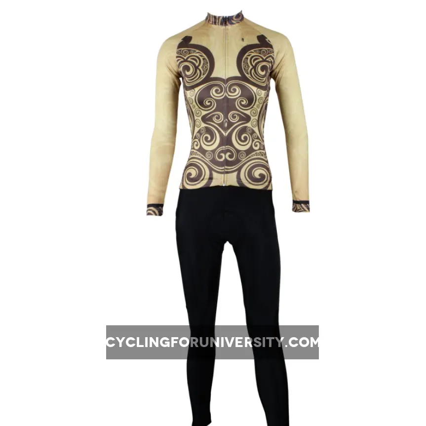 ILPALADINO Women's Long Sleeves Yellow Pattern Cycling Jersey Suit Spring Autumn Pro Cycle Clothing Racing Apparel Outdoor Sports Leisure Biking shirt NO.319