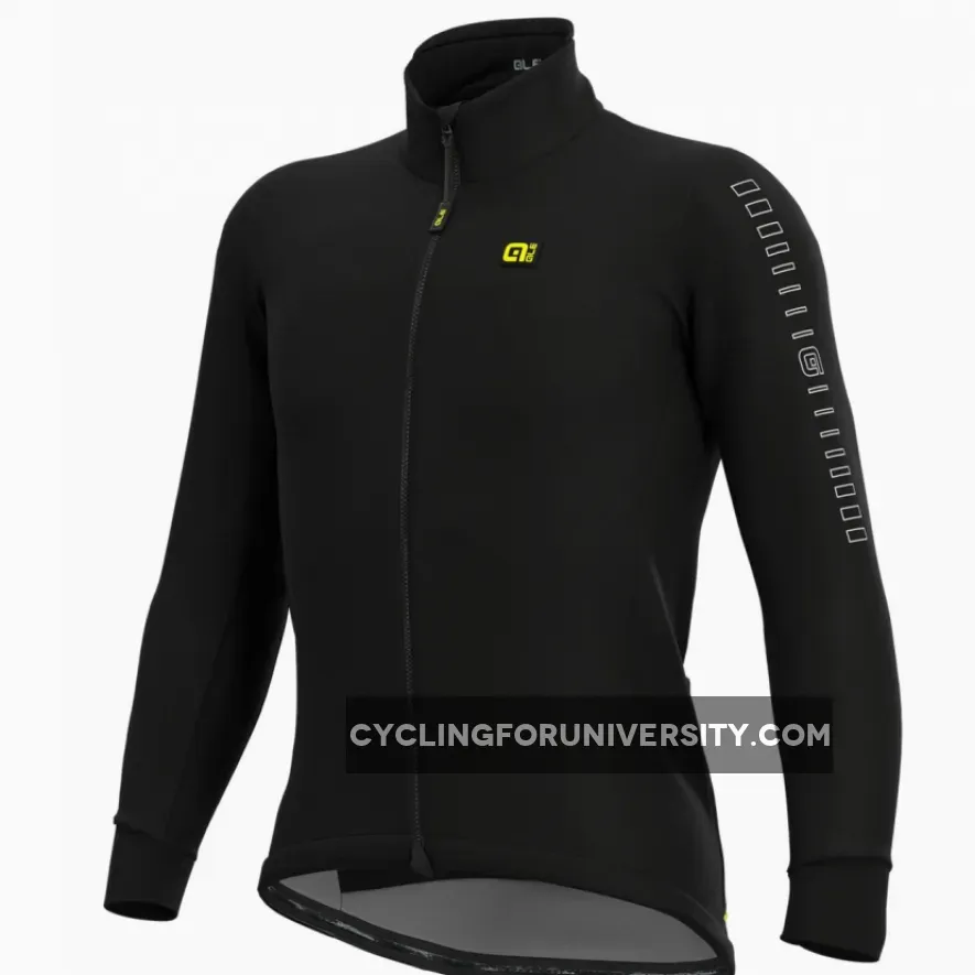 ALE' Fondo Solid Black Long Sleeve Jersey,