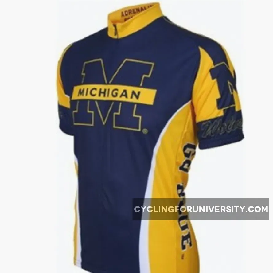 UM Umich University of Michigan Wolverines Cycling Short Sleeve Jersey, Michigan Cycling Jersey