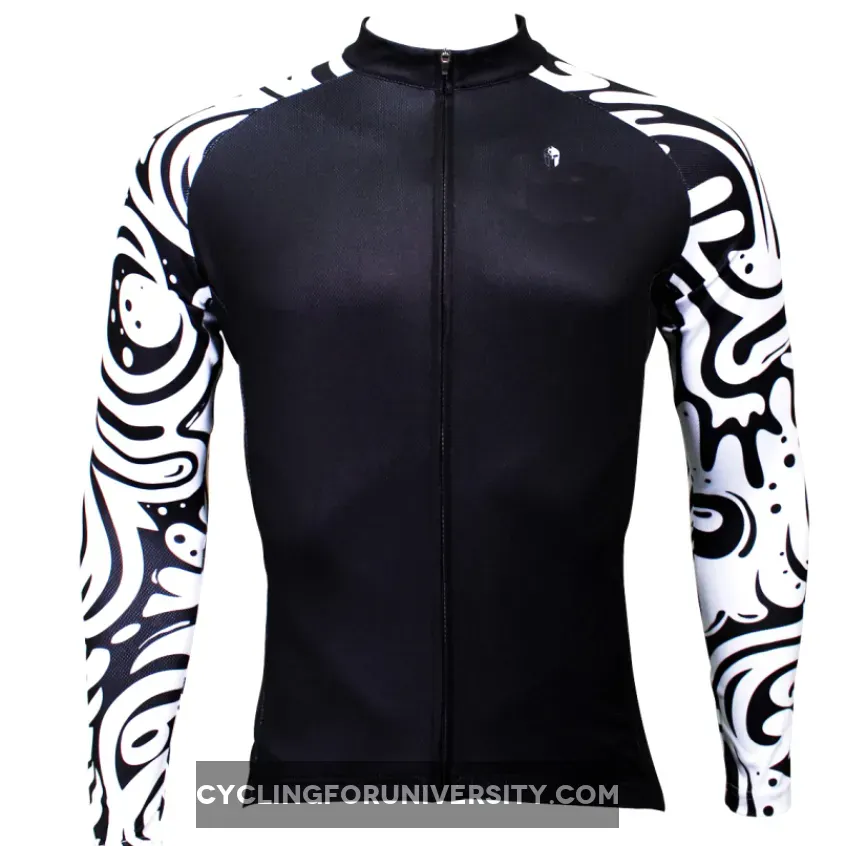 Sale Men's Long-sleeved Cycling Jersey for Spring and Summer Zebra Pattern Black Cycling Jersey Cycling Clothing Apparel Outdoor Sports Gear Leisure Biking T-shirt NO.371