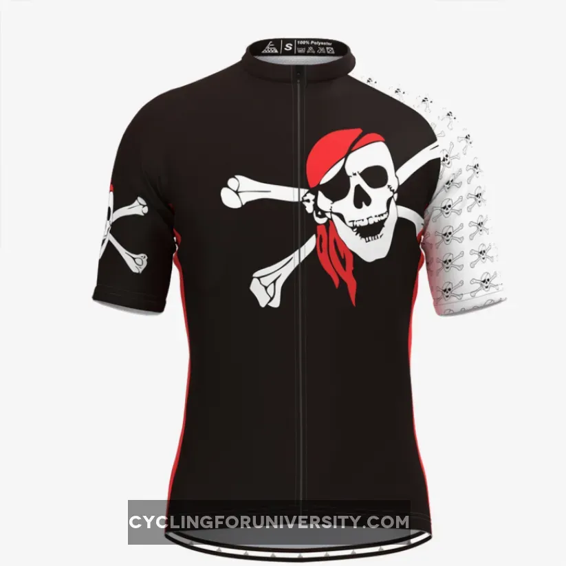 Jolly Roger Pirate Red Scarf Flag Men's Cycling Jersey