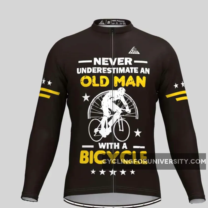 Men's Old Man Long Sleeve Cycling Jersey - V1 Online