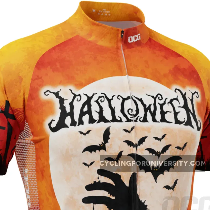 Men's Halloween Zombie Hand Short Sleeve Cycling Jersey