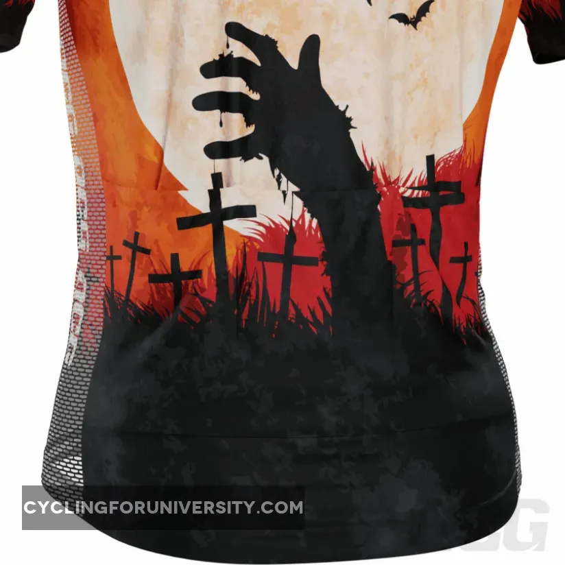 Men's Halloween Zombie Hand Short Sleeve Cycling Jersey