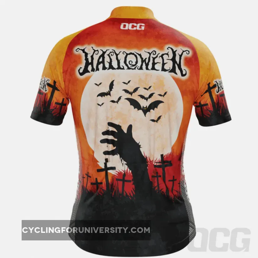 Men's Halloween Zombie Hand Short Sleeve Cycling Jersey