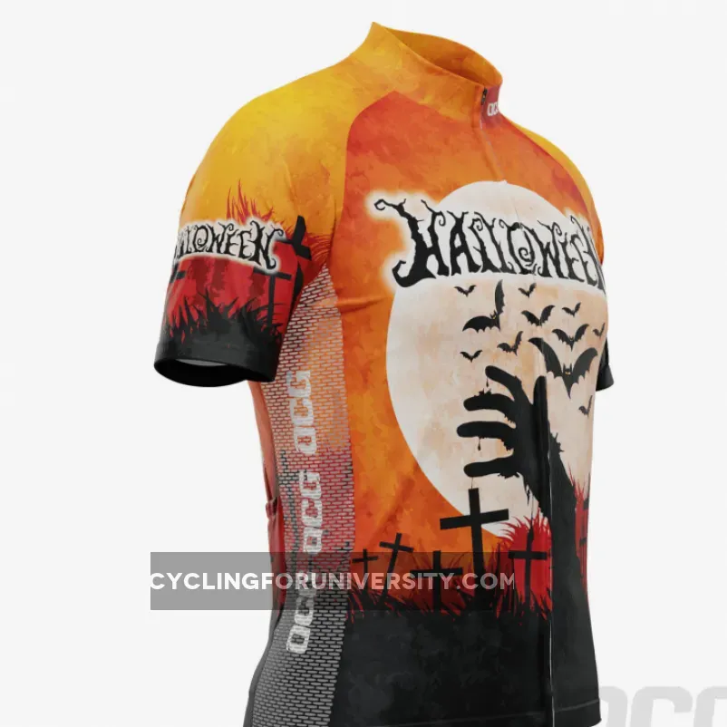 Men's Halloween Zombie Hand Short Sleeve Cycling Jersey