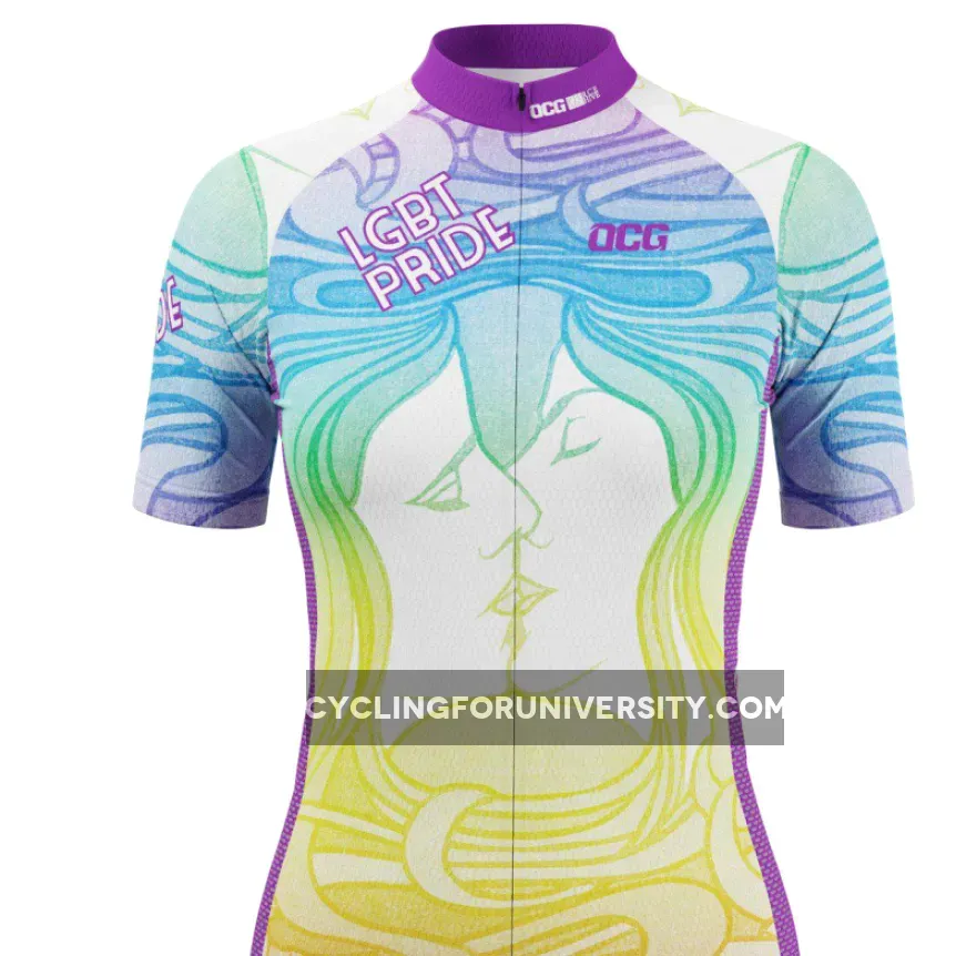 Women's LGBT Pride Short Sleeve Cycling Jersey, Pride Cycling Jersey