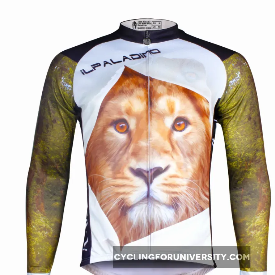 Ilpaladino Wild Lion Men's Long/Short-sleeve Cycling Bike jersey T-shirt Summer Spring Autumn Road Bike Wear Mountain Bike MTB Clothes Sports Apparel Top NO. 706
