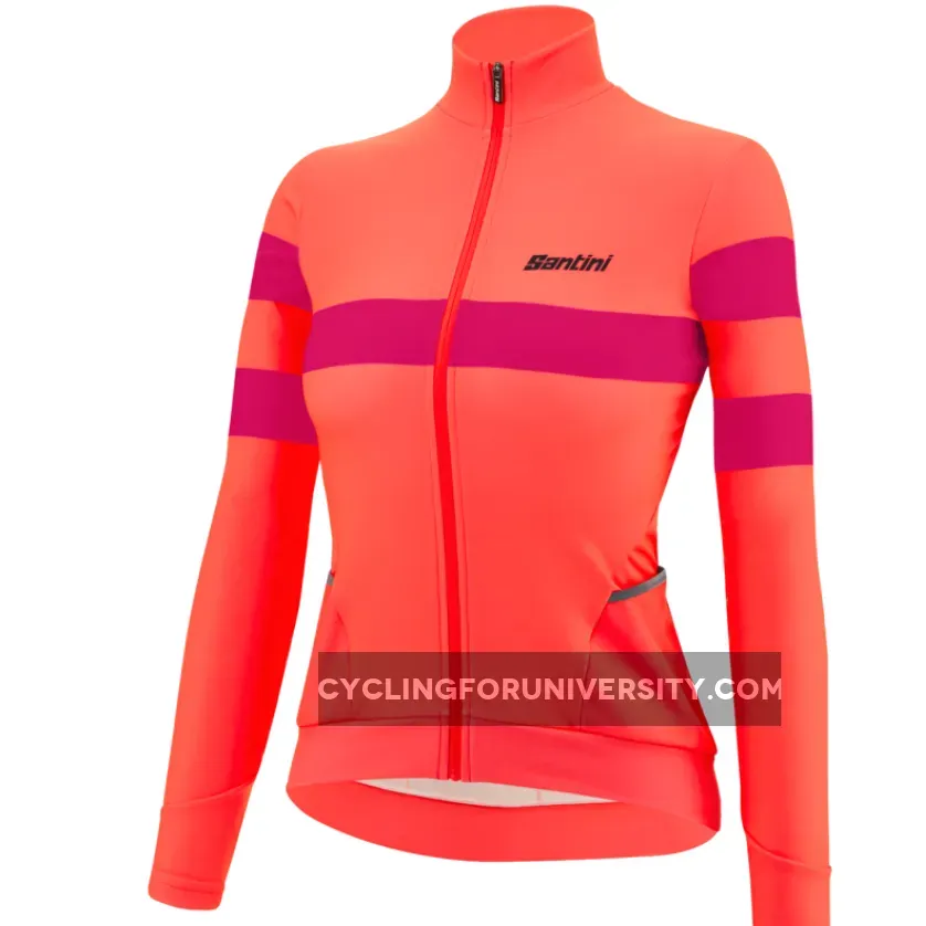 Santini Coral Bengal long sleeves woman jersey - Pink
