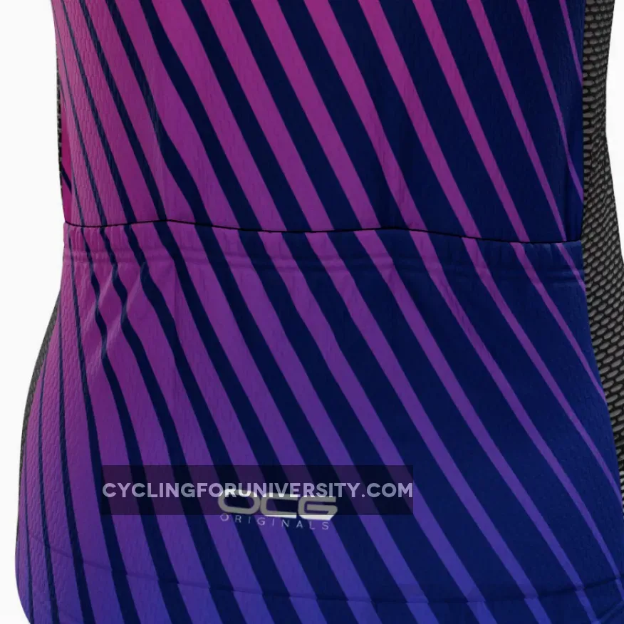 Women's Disco Stripe Black Short Sleeve Cycling Jersey