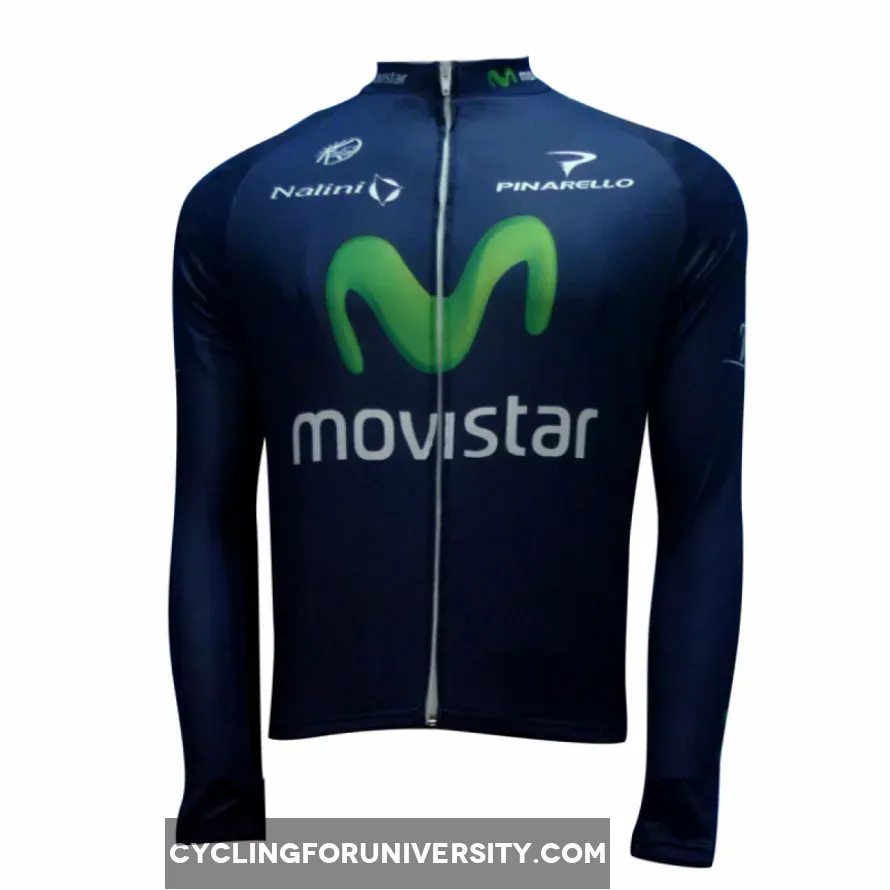 2013 Movistar Cycling Long Sleeve Winter Jacket Outlet