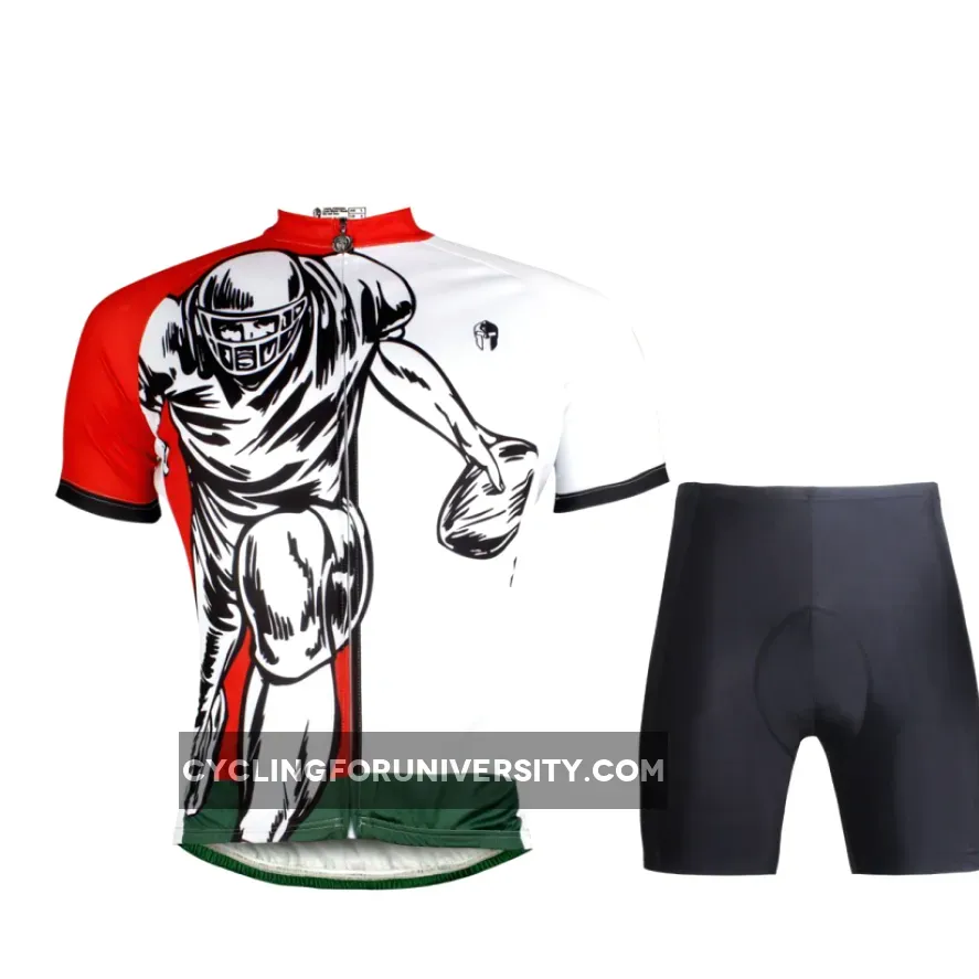 Ilpaladino Rugby Player Sport Breathable Cycling Red&White Jersey/Suit Men's Short-Sleeve Summer Quick Dry Exercise Bicycling Pro Cycle Clothing Racing Apparel Outdoor Sports Leisure Biking Shirts Wear NO.696