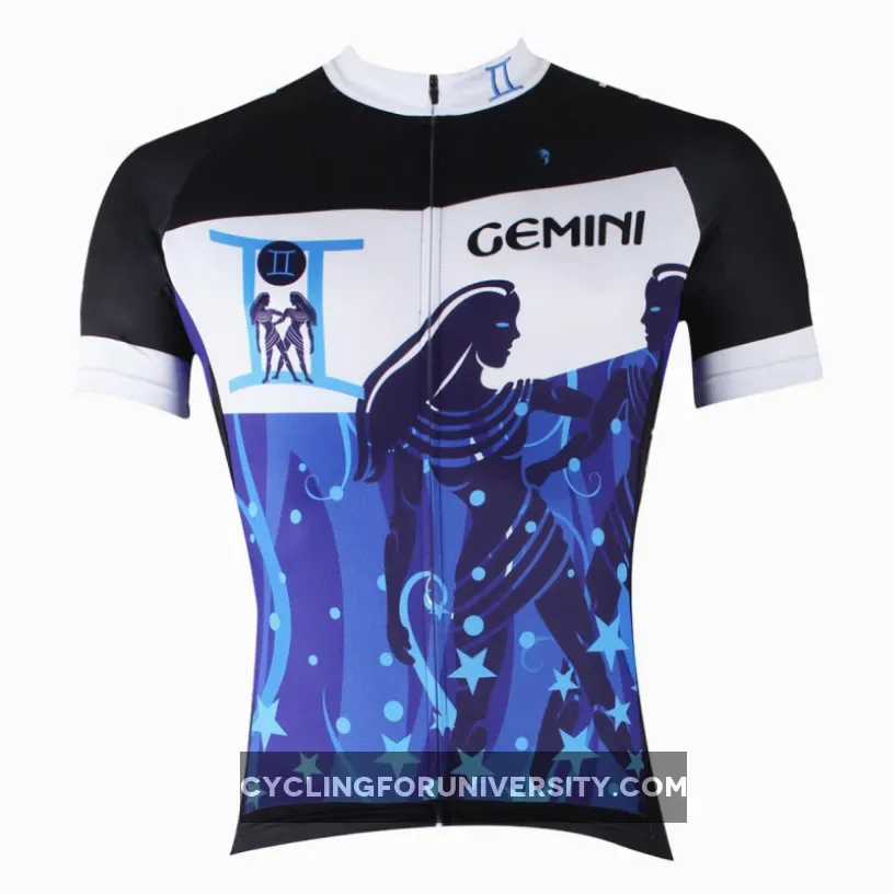 Ilpaladino Gemini Energetic Constellation Series 12 Horoscopes Man's Short-sleeve Cycling Jersey Team Pro Cycle Jacket T-shirt Summer Spring Clothes Leisure Sportswear Apparel Signs of the Zodiac NO.267