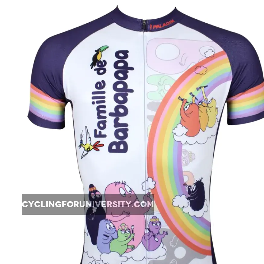 Famille de Barbapapa Rainbow Men's Short-Sleeve Cycling Jersey NO.115