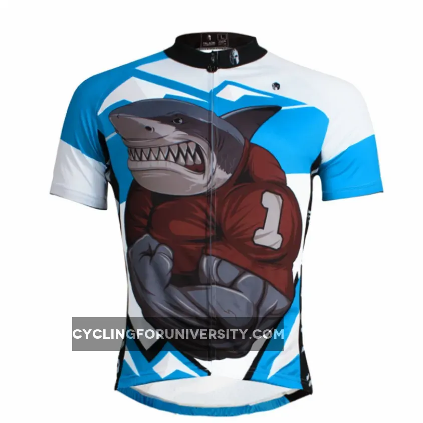 Muscular Shark Gridder Cycling Jersey Men's Short-Sleeve Bicycling Shirts Summer NO.643