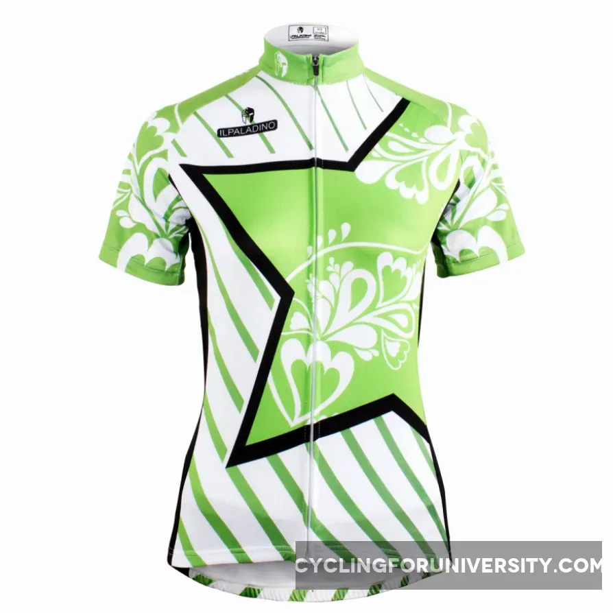 Green Star Diagonal Women Cycling Jerseys MTB Women Biking Shirt 586