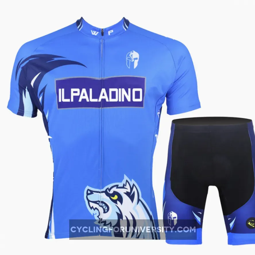 ILPALADINO Snow Wolf Man's Short-sleeve Blue Cycling Jersey Team Kit Jacket T-shirt Summer Suit Spring Autumn Clothes Sportswear NO.003