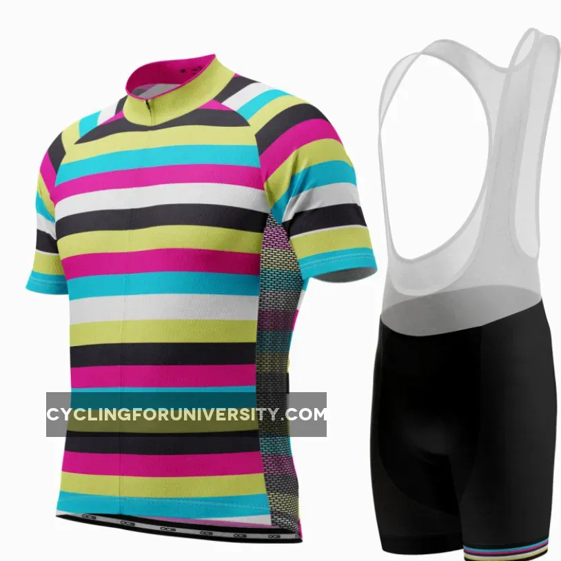 Men's Rainbow Stripes Short Sleeve Cycling Kit Restock