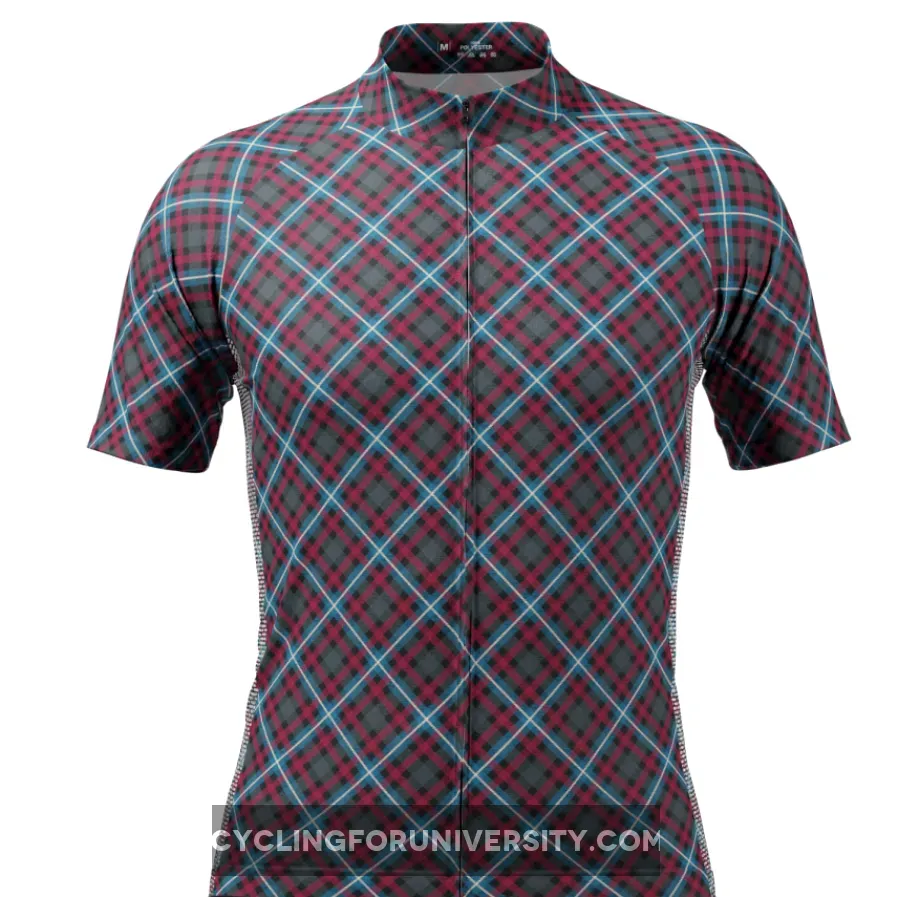 Men's Plaid Tartan Short Sleeve Cycling Jersey Plaid Cycling Jersey