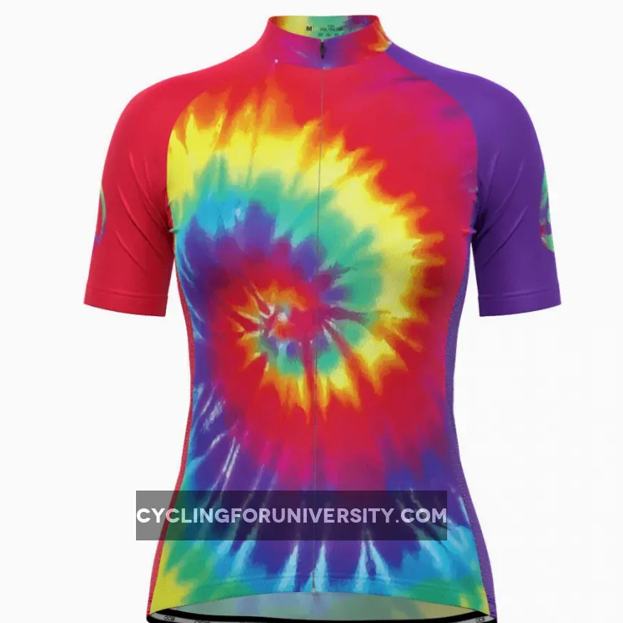 Women's Tie Dye Love & Peace Cycling Jersey Outlet