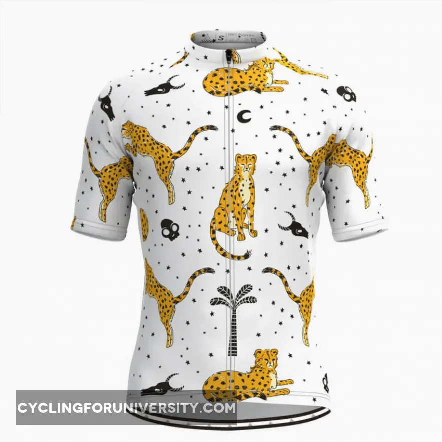 Men's Leopard Coconut Tree Print Cycling Jersey Online