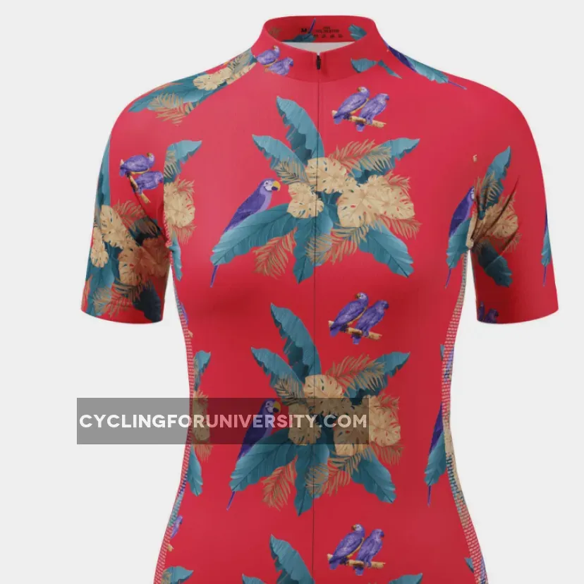 Women's The Selleck Hawaiian Shirt Short Sleeve Cycling Jersey, Short Sleeve Women Hawaiian Shirts