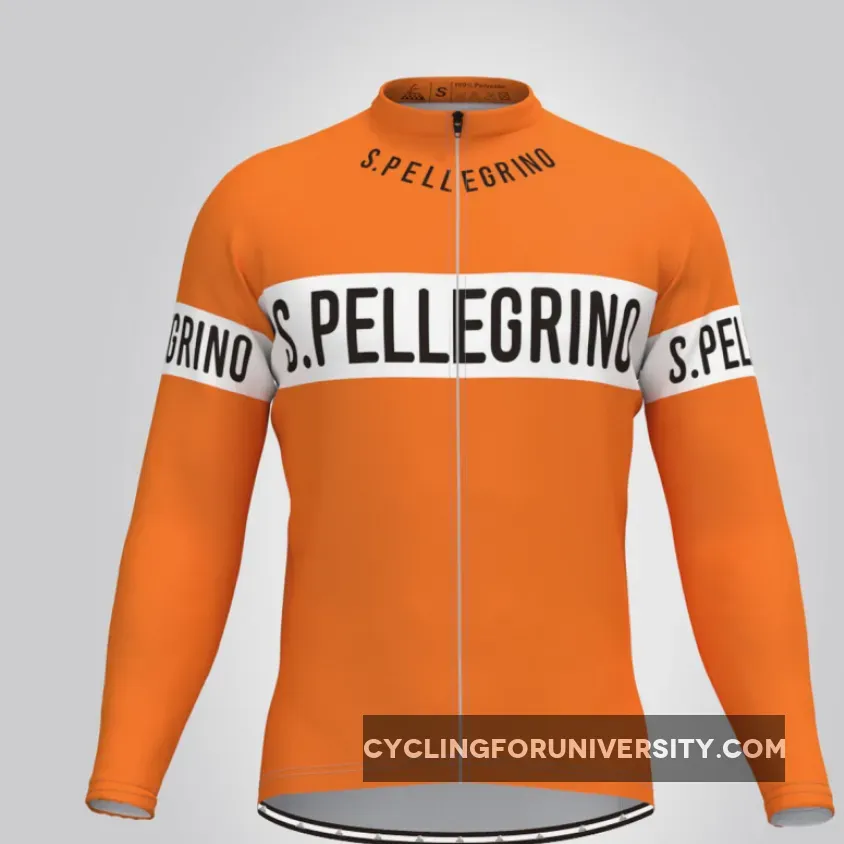 Retro San Pellegrino Long Sleeve Men's Cycling Jersey