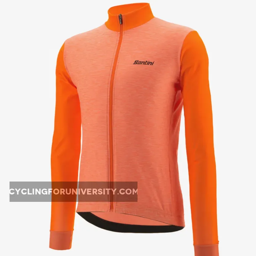 Santini Colore Puro Long Sleeve Jersey - Orange To Buy