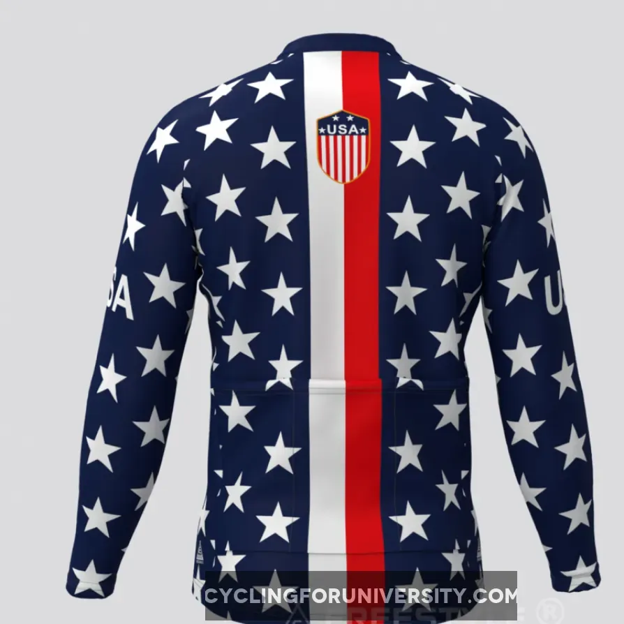 American Stars And Stripes USA LS Cycling Jersey