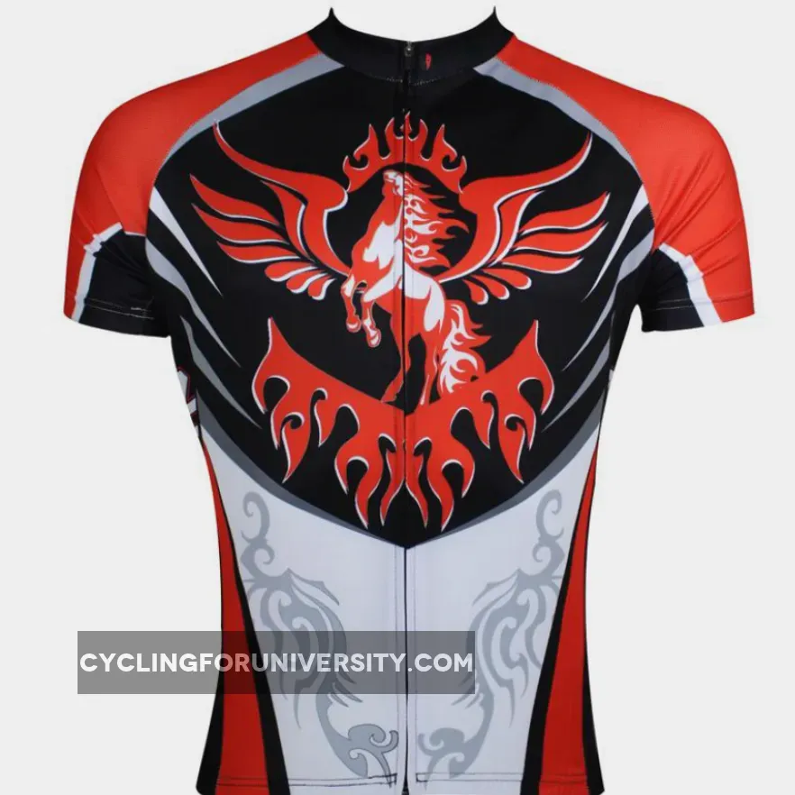 The Horse with the Flying Wing Man's Short-sleeve Cycling Jersey Summer NO.110